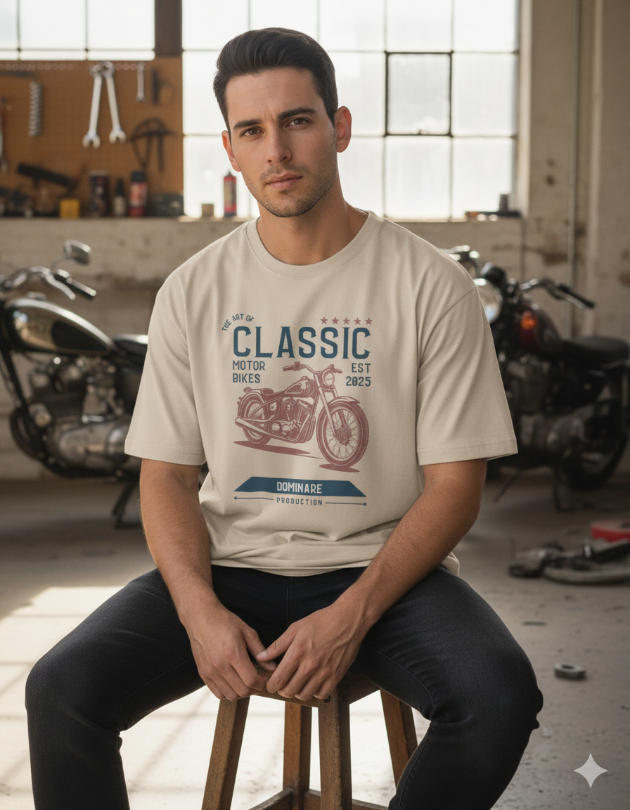 Dominare Classic Motorbike Tee – Ride in Style & Confidence - Dominare