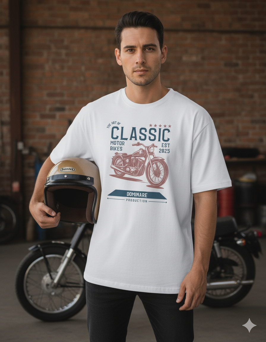 Dominare Classic Motorbike Tee – Ride in Style & Confidence - Dominare