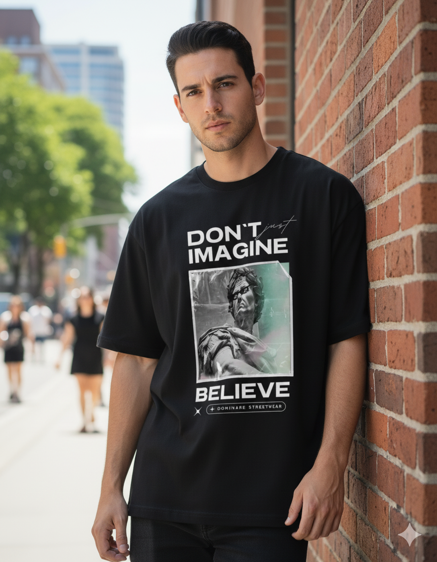 Dominare Believe Streetwear Tee – Bold Design for True Believers - Dominare