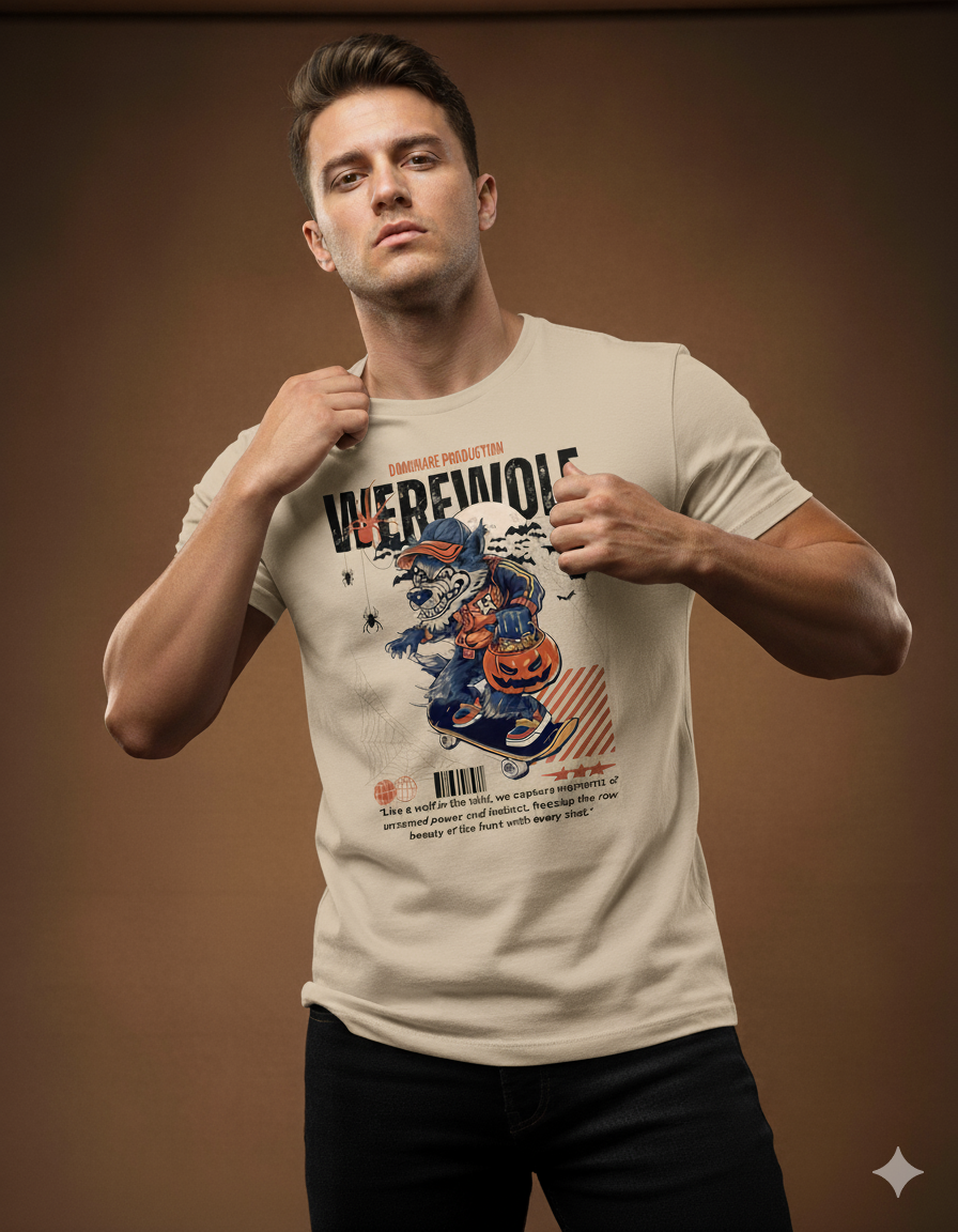 Dominare "Skate Wolf Graphic Tee" – Streetwear for Bold Legends - Dominare