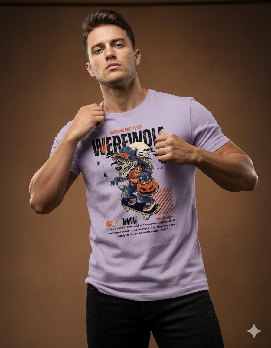 Dominare "Skate Wolf Graphic Tee" – Streetwear for Bold Legends - Dominare